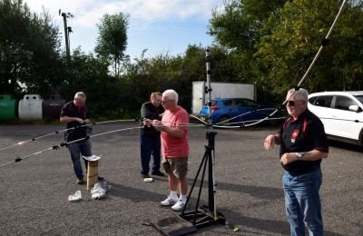 Portable Hexbeam going up
